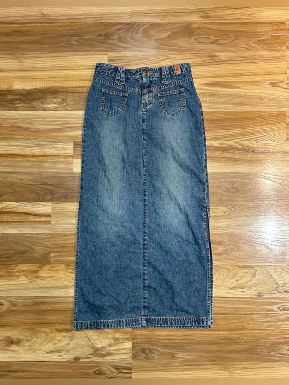 Vintage 90s Y2K Unionbay Long Double Slit Denim Maxi Skirt~0~